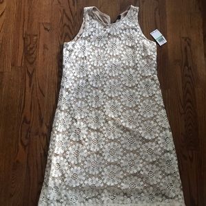 Ronni Nicole white floral lace design. Size large